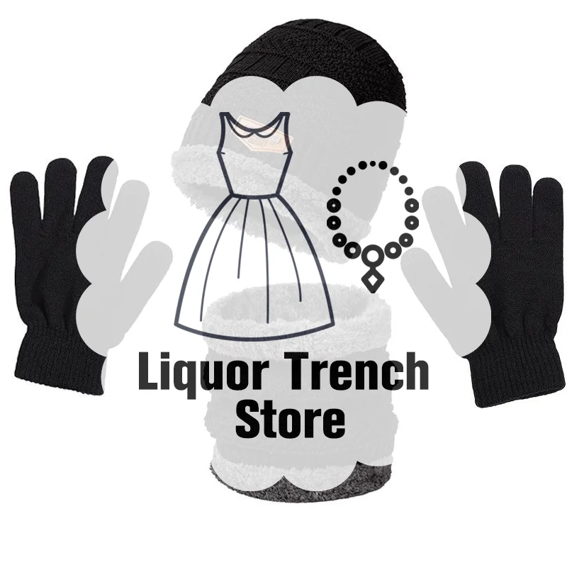 طقم قبعات شتوية للرجال مكون من 3 قطع، قفازات وشاح لتدفئة الرقبة، الكل في واحد، قبعة محبوكة مبطنة بالصوف