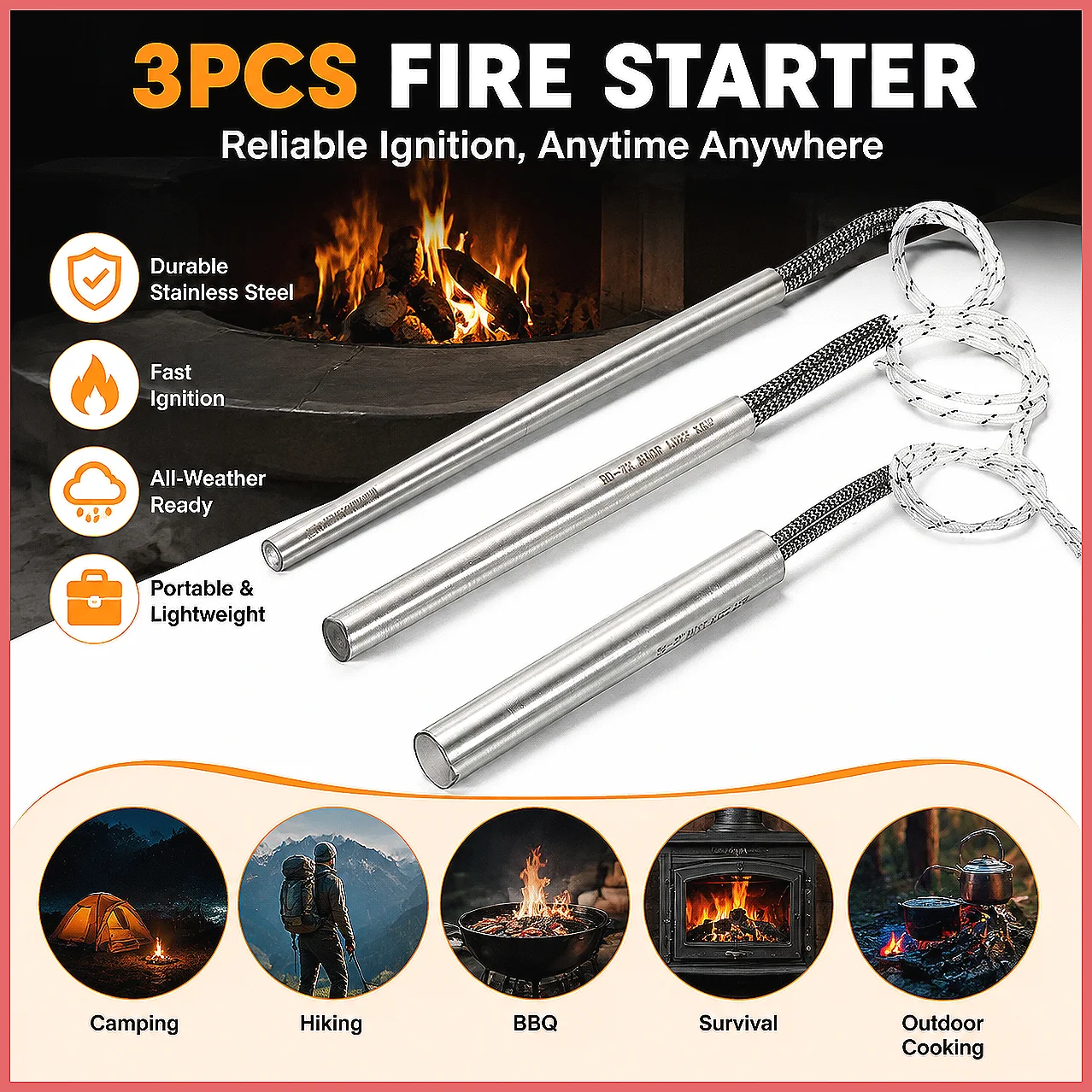 Stainless Steel Cartridge Heater 220V 100W-600W Tubular Electric Heating Element Hot Rod for Furnaces Industrial Heating