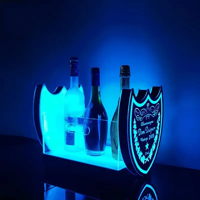 nightclub glowing green shield dom perignon led ice bucket for champagne acrylic ice buckets with led light