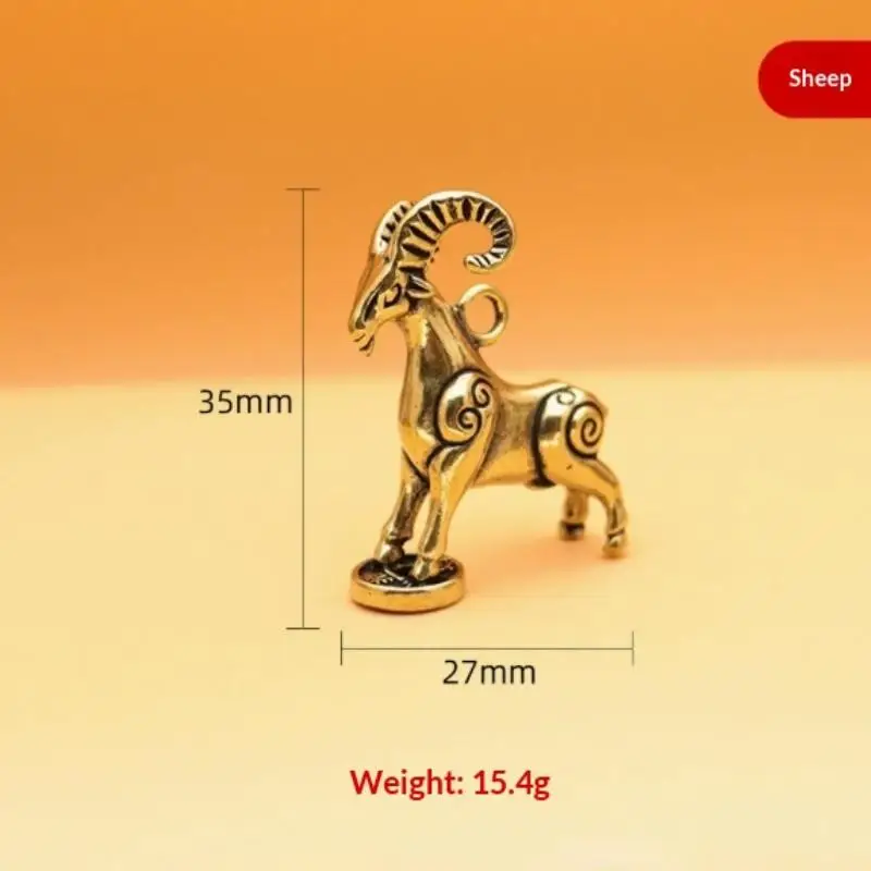 2027 Zodiak-Ziegen-Skulptur, Treten Sie auf Ihr Glück, Schaf-Figur, Messing-Tierstatue, Schreibtisch-Dekoration, Reichtum, Feng Shui, Heimdekoration – Detail 12