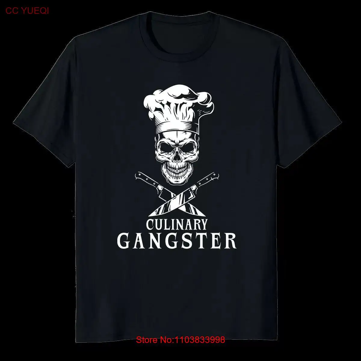 NEW Culinary Gangster Skull Knife Chef Cooking T-Shirt