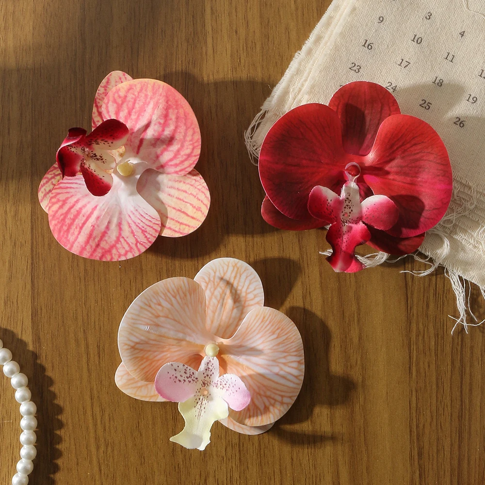 5/10pcs Phalaenopsis Flower Head Artificial Butterfly Orchid Flowers DIY Wedding Christmas Decoration Shooting Props Accessories