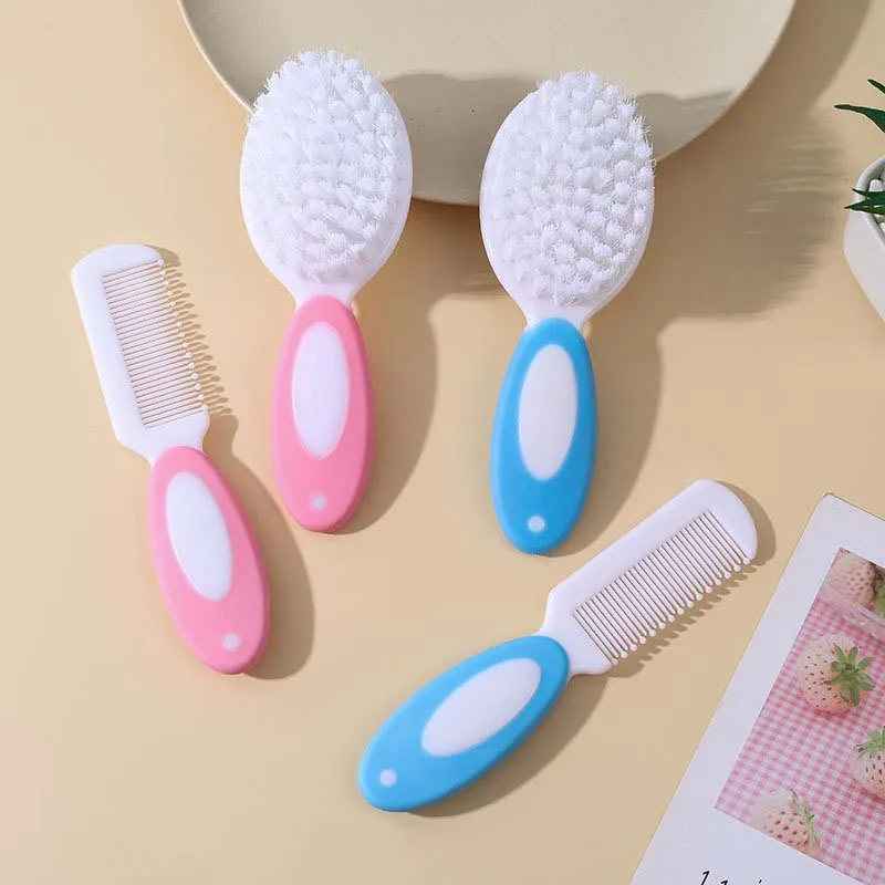 Baby Hair Brush Set for Newborn Toddlers Soft Bristles Cradle Cap Brush Gift Baby Care Accessories Infant Bathing Soft Comb