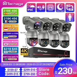 Techage H.265 8CH Ultra HD 4K POE NVR Set Two-way Audio Smart AI Human Detected 8MP CCTV Video Outdoor Security IP Camera System