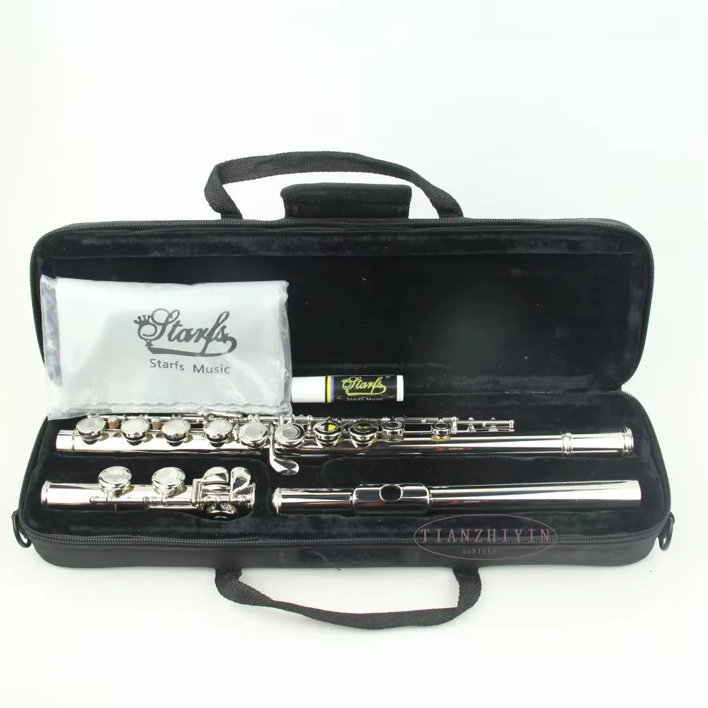 

1 Pcs C-Sharp Key Nickel Plated Flute with Closed Holes Musical Instrument for Beginners And Intermediate Players