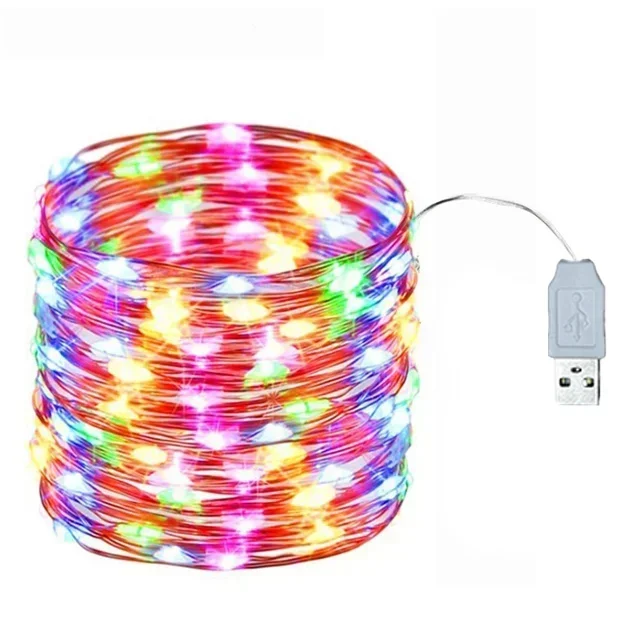 Kupferdraht USB LED Lichterketten Girlande Fee Lichterkette für Urlaub Weihnachten Hochzeit Party Garten Terrasse Lichter Dekoration