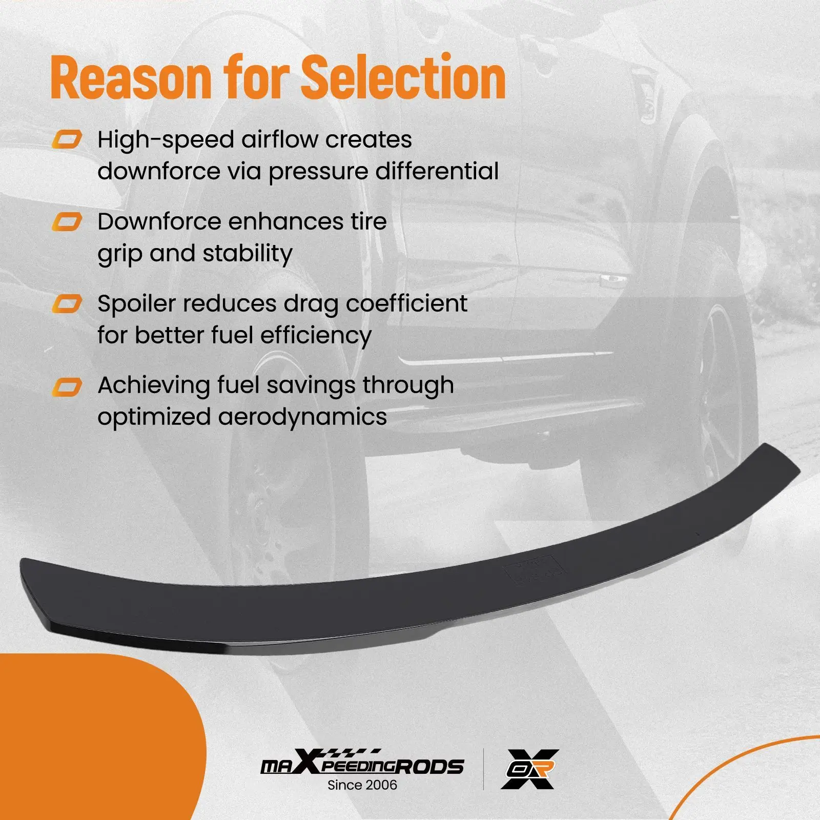 

Rear Trunk Window Spoiler for Honda Civic 10th Sedan 16-21 Black ABS Sport Style