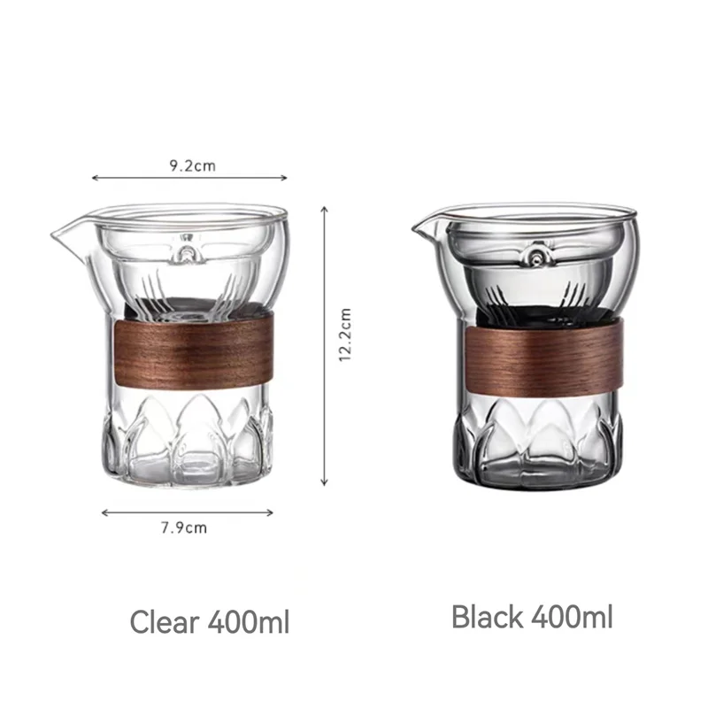 Lotus Pattern Brewing Citrus Tea Glass Fair Cup 360 Rotation Poreless Filtration Tea Maker Chahai  Tea Pitcher Kung Fu Tea Set