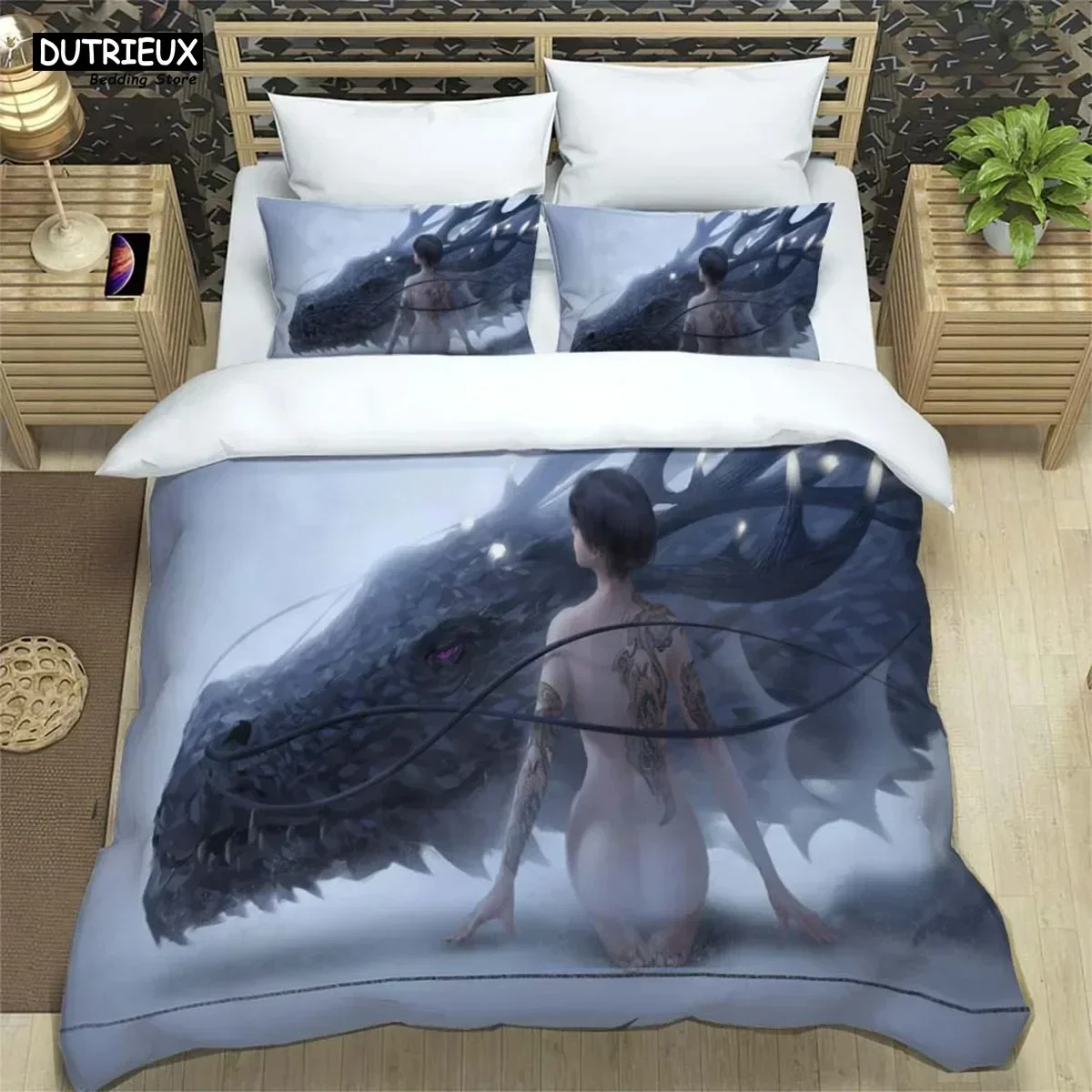 Sexy And Enchanting Beauty Comfortable Duvet Quilt Cover Pillowcase Bedding Set Children Bedroom Decoration Home Textile