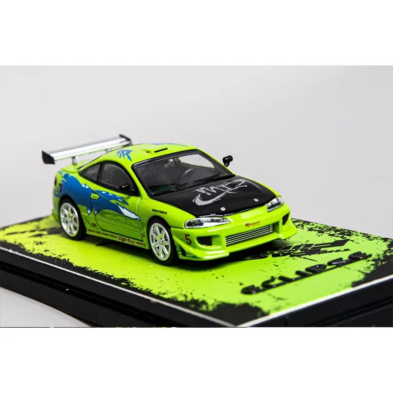 Transcend In Stock 1:64 Eclipse D30 Robocar FNF Green Diecast Diorama Car Model Collection Miniature Toys