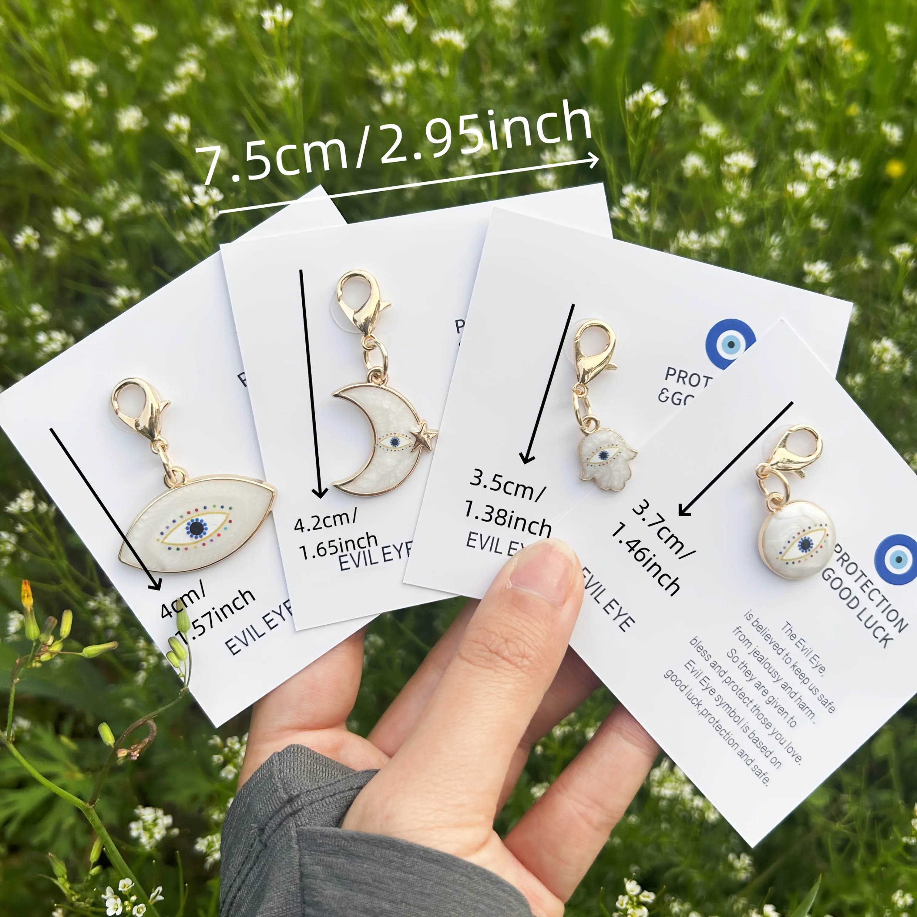 Evil Eye Protection Keychain with Pocket Hug Card, Good Luck Charm Gift for Friend, Birthday Wedding Valentine Graduation