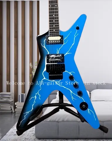 Chinese Electric Guitar Dimebag Dean ML From Hell Blue Lighting Body Bridge @142569