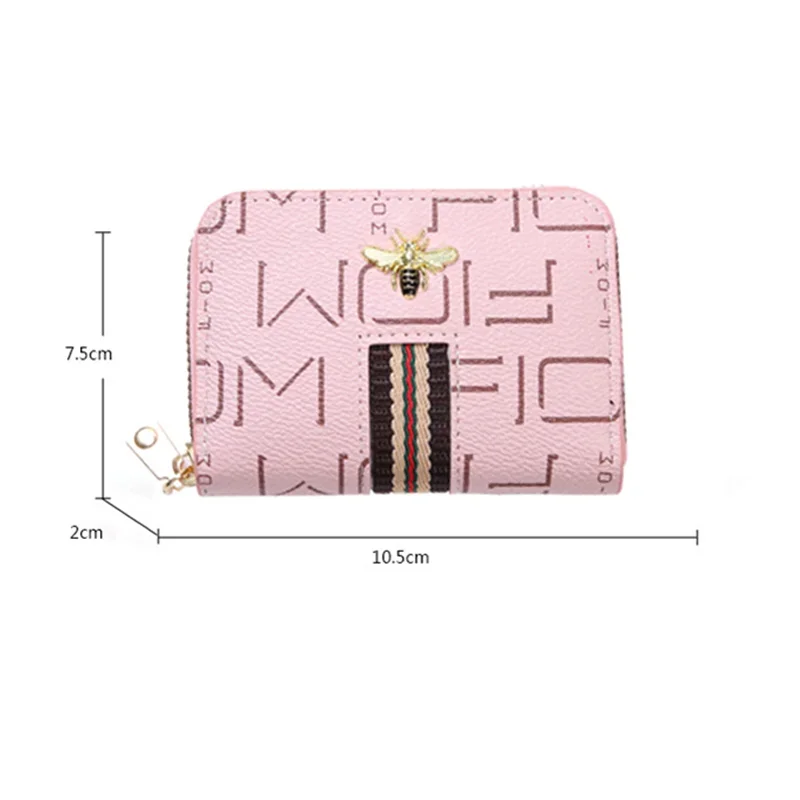 Women Bank Card Holder Little Bee Card Wallet 9 Bits Rfid Blocking Wallet Credit Bussiness Card Holder Large-capacity Coin Purse