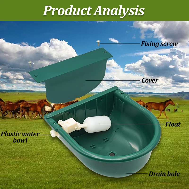 Livestock Cattle Goat Water Drinker Bowl Automatic Water Bowl Float Valve Cow Horse Drinking Bowl Farm Animal Poultry Feeding