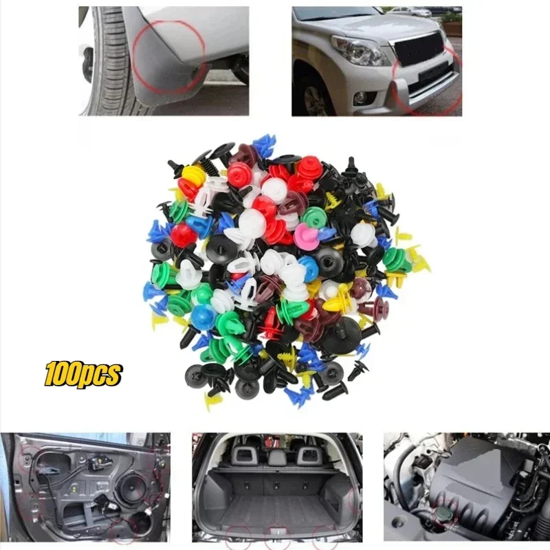 50/100pcs Auto Fastener Car Bumper Clips Retainer Car Fastener Rivet Mixed Car Bumper Engine Expansion Clip Door Trim Panel Snap