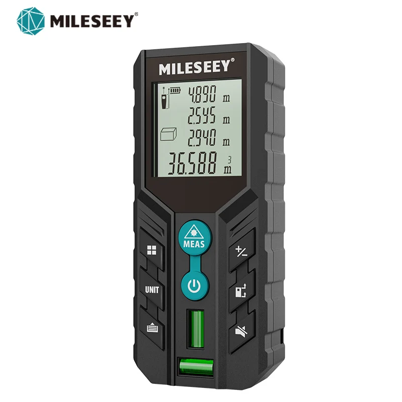 MILESEEY Laser Rangefinder D2 40M 60M 100M 120M Laser Tape Measure Double Horizontal Bubble Digital Roulette