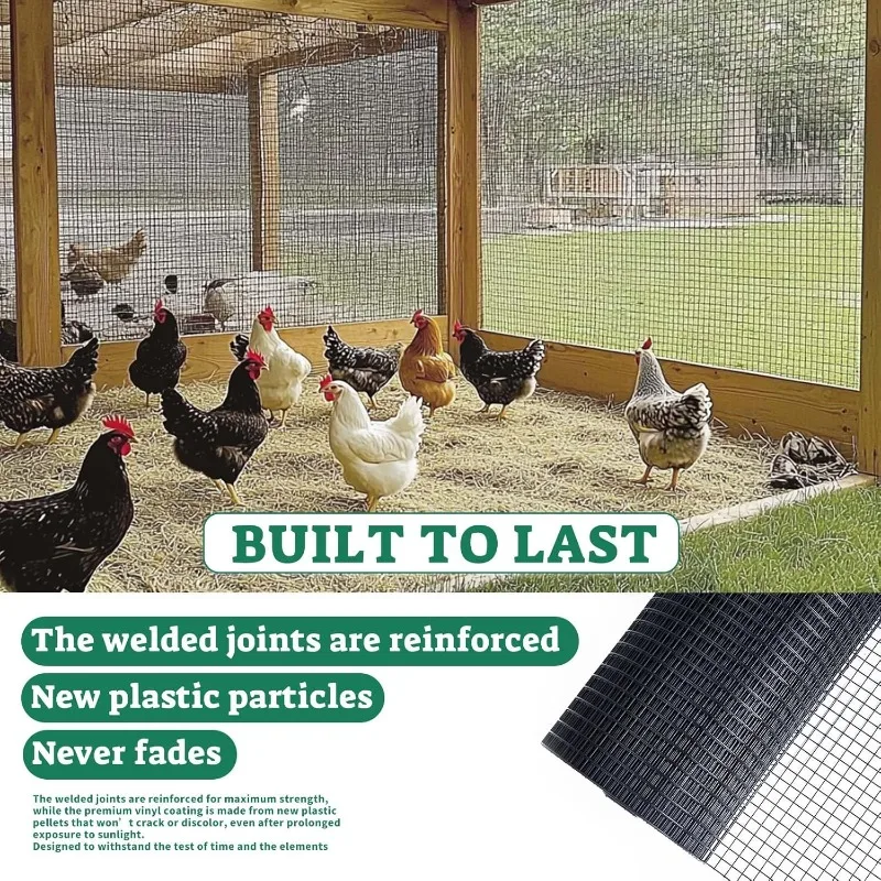 POPULAR.Black Hardware Cloth 1/2 inch 48 x 100 Ft 19-Gauge, Vinyl Coated Wire Mesh Roll, Chicken Wire Fencing, Garden Fen image 6