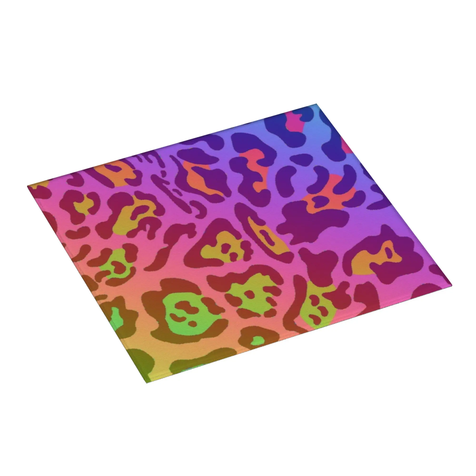 Drying Mat For Kitchen Rainbow Leopard Animal Print Barware Tableware Oil Proof Reusable  Washable Kitchen Sink Drying Pad