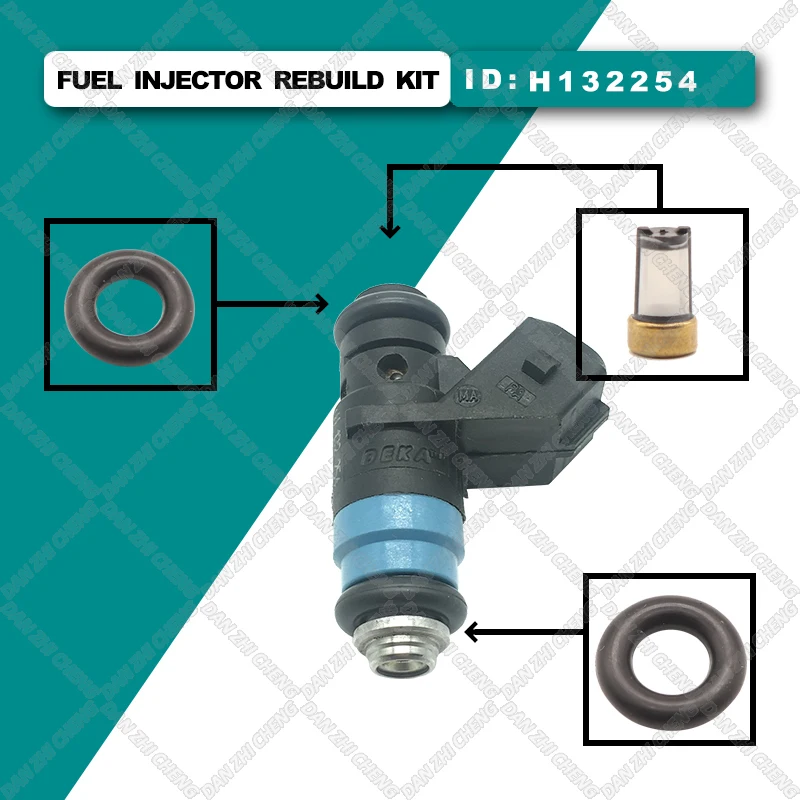 Fuel Injector Service Repair Kit Filters Orings Seals Grommets for H132254 For Renault Clio Megane Scenic Modus