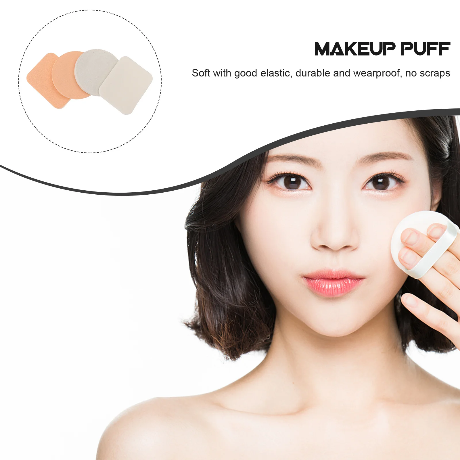 Esponja de maquiagem dupla face para limpeza facial, 20 peças, uso seco e molhado, blush, base em pó, aplicador macio para a pele