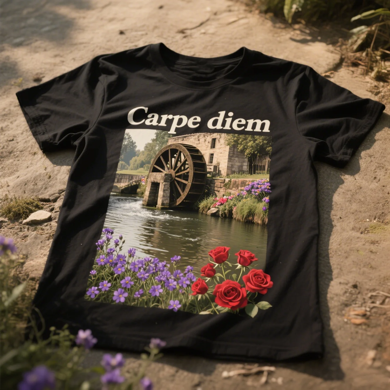

Riverside Flowers Graphic Printing Summer Luxury Brand Cotton Men's and Women's T-Shirts Short Sleeves Street Fashion Trend