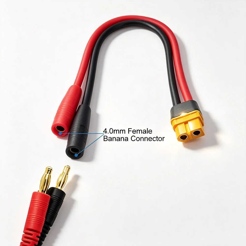 4.0mm Female Banana Connector to XT60 Plug Adapter Charge Cable Lead Wire for ISDT Style Chargers