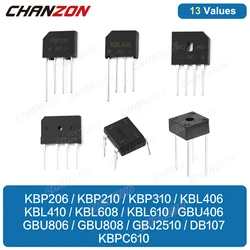 KBP206 KBP210 KBP310 KBL406 KBL410 KBL608 KBL610 GBU406 GBU806 GBU808 GBJ2510 DB107 KBPC610 Diode Bridge Rectifier 800V 1000V