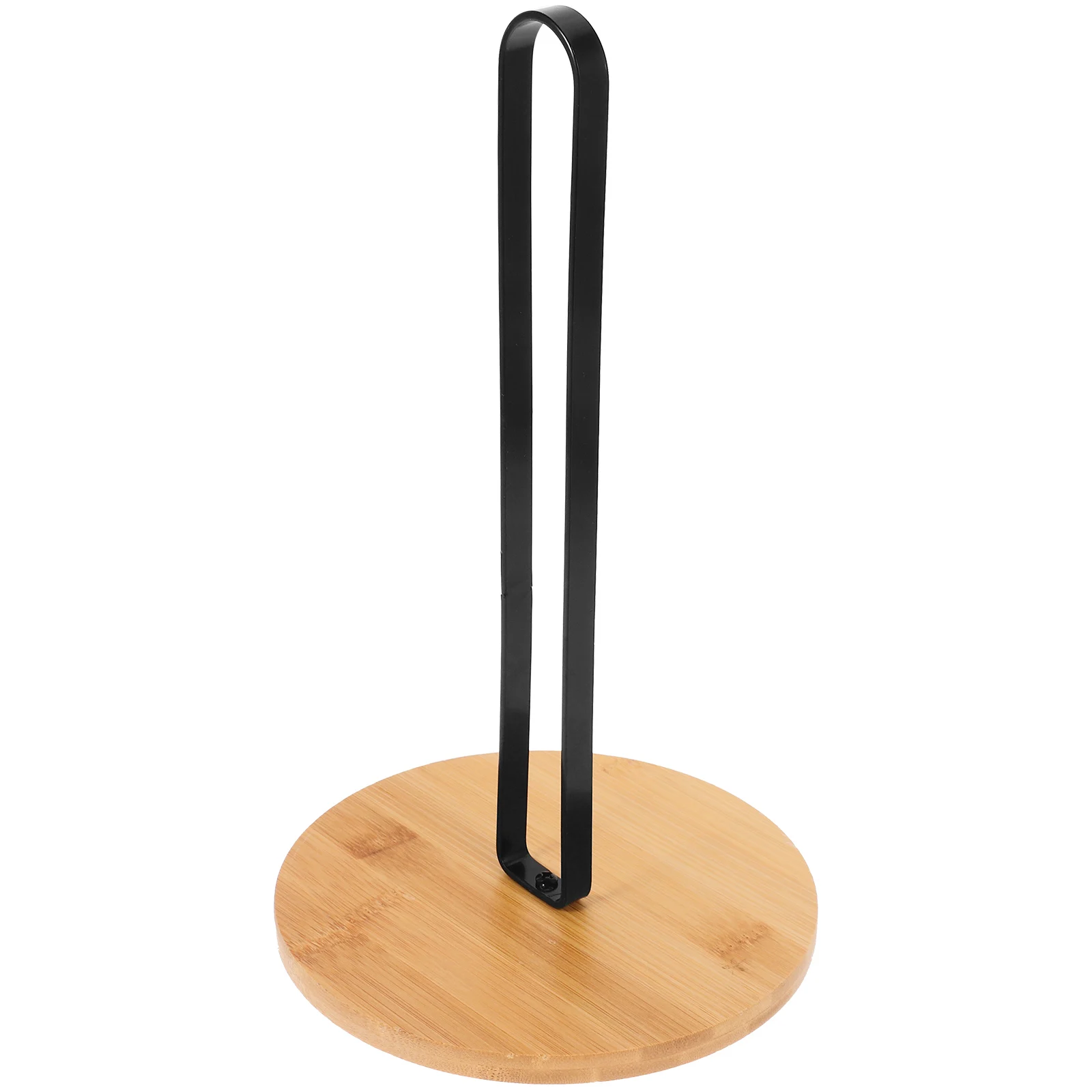 

Wooden Base Paper Towel Holder Vertical Countertop Roll Stand Compact Size Non Slip Bottom Kitchen Bathroom Accessories