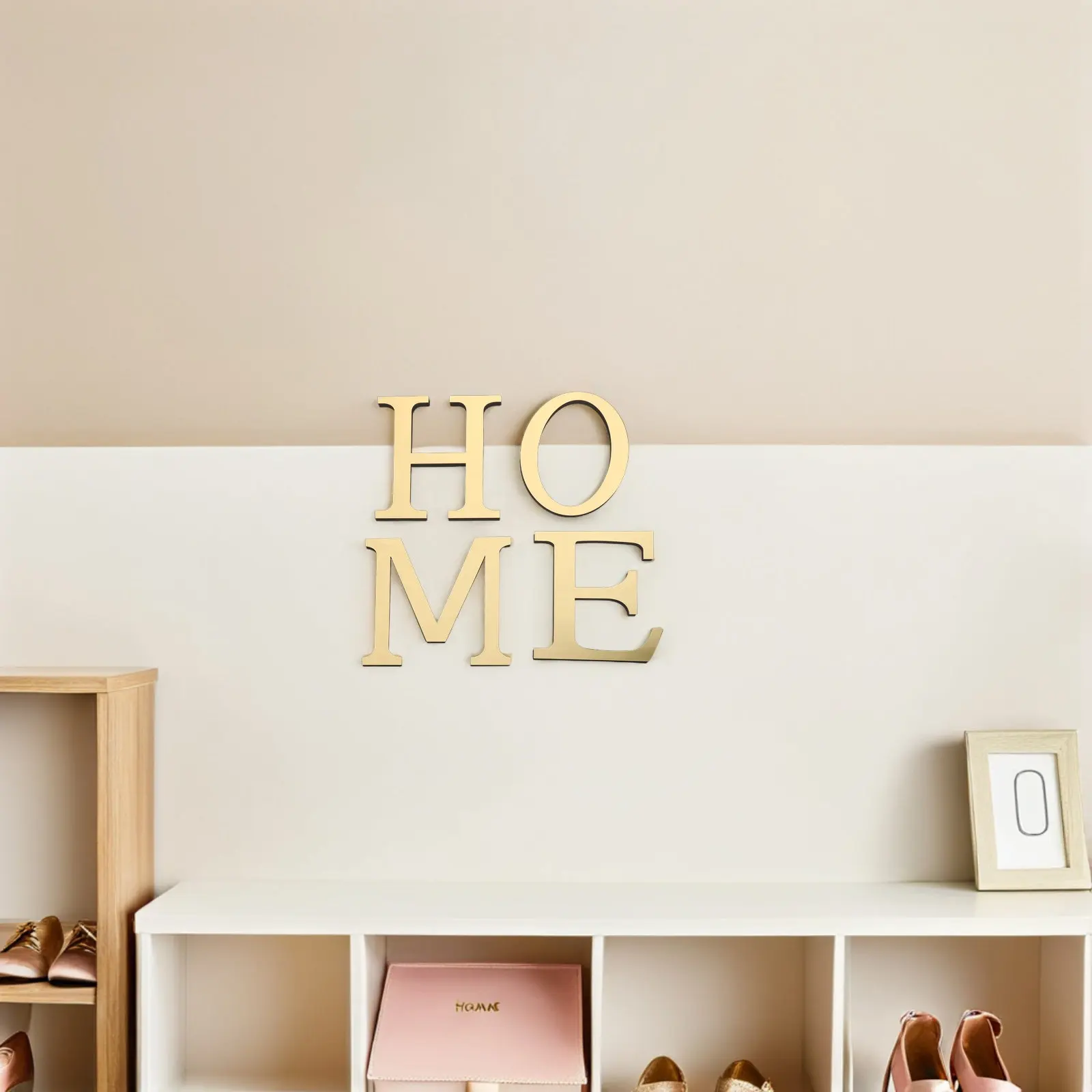 1Set Mirror Acrylic Wall Sticker Light Gold 3D Reflective Self Adhesive Alphabet Letters Home Decor Wall Art Living Room Bedroom