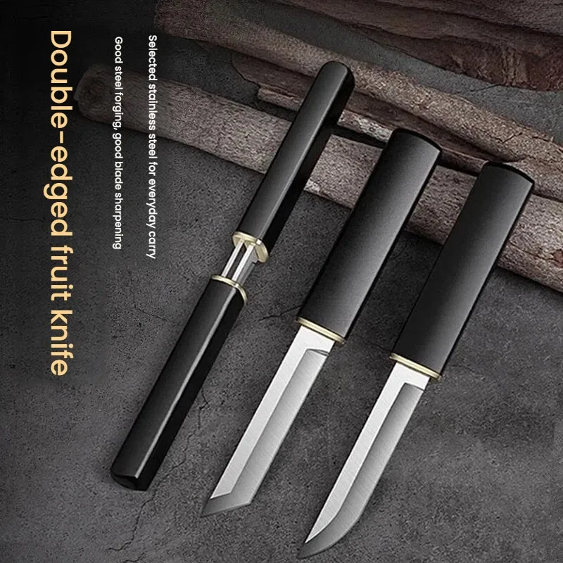 Professional Outdoor Knife Made Of Stainless Steel With A Fixed Blade And Two Edges Small Straight Blade, High Hardness 1-5 Pcs