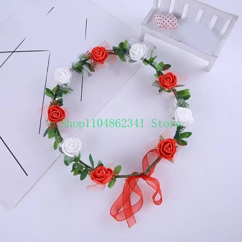 5ASDファッションヘアアッソリーフローラルクラウンヘッドバンドヘアピース結婚やパーティーのためのヘアピース