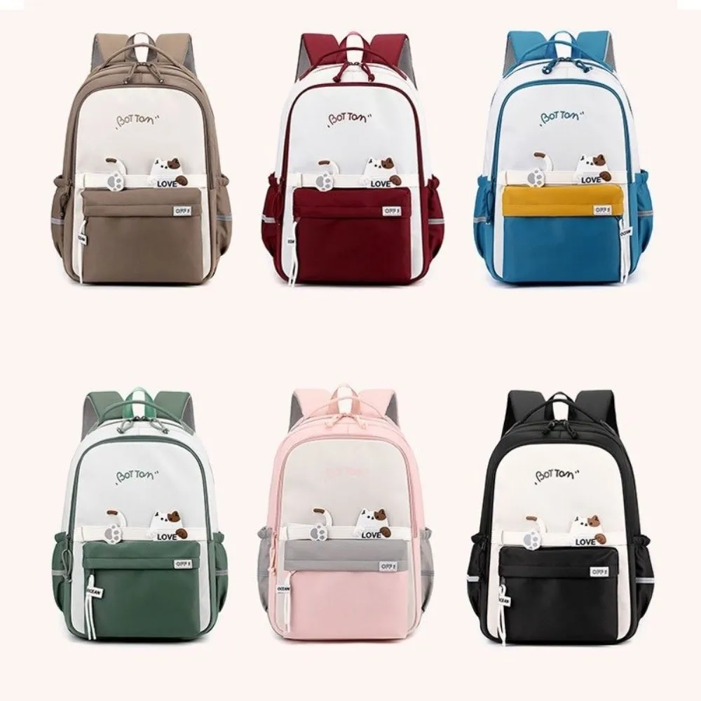 Zaino da scuola per studenti impermeabile Borsa da scuola per gatti carino in nylon di grande capacità Borsa a tracolla casual per cartoni animati multitasche per ragazze e ragazzi