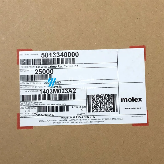 

Оригинальный новый разъем 501334-0000 5013340000, 50 шт.