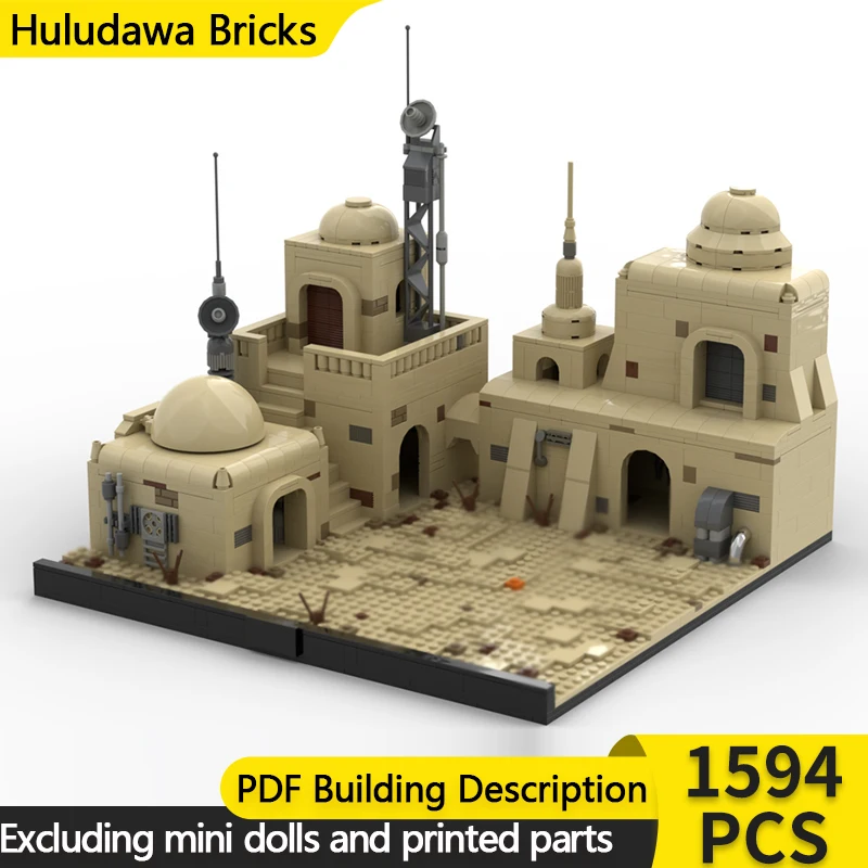 スター映画モデル MOC ビルディングブロック砂漠の街路建築モジュラーテクノロジー子供のホリデーギフト組み立ておもちゃスーツ