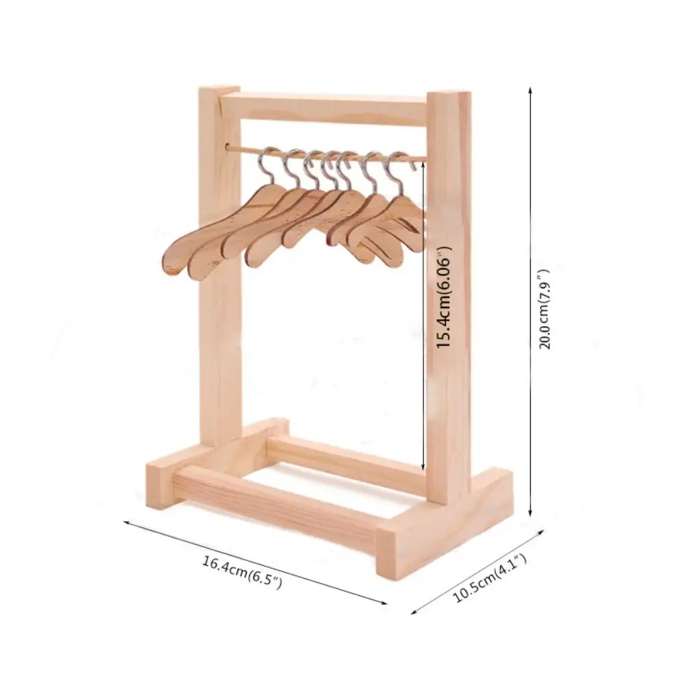 للدمى حقيبة يد وشاح حامل الشماعات رف الملابس الخشبي منظم الملابس