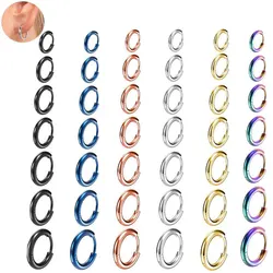1PC Simple Titanium Stainless Steel 2.5mm Wire Diameter Hoop Earrings For Men Women Daily Wear Jewelry 6/8/10/12/14/16/18/20mm