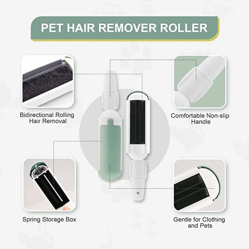 Pet Hair Remover Manual Rolling Animal Hair Remover Brush For Cat Dog Hair Sticker Clothes Fur Remover Home Cleaning Tools