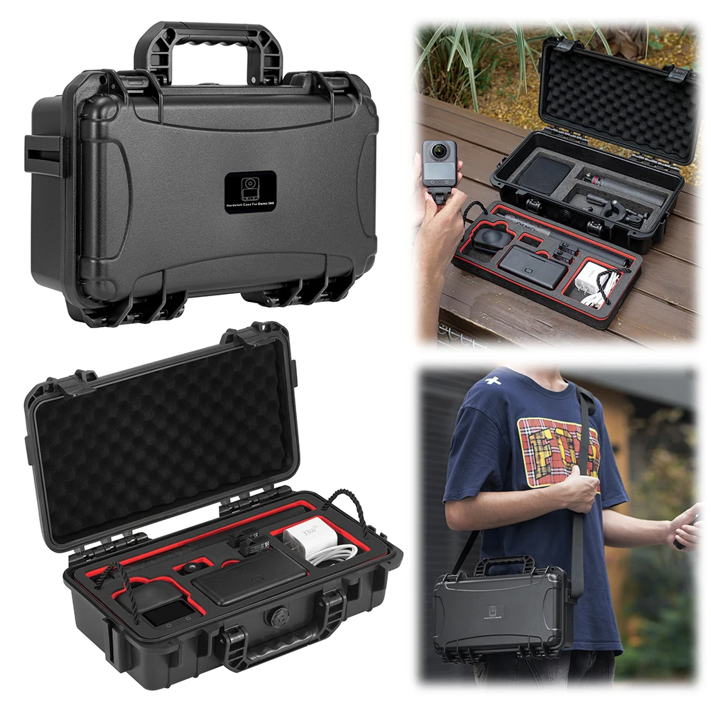 

Dual Layer Case with Shoulder Strap Protective Travel Carrying Case Portable Waterproof Storage Box for DJI OSMO 360 Accessories