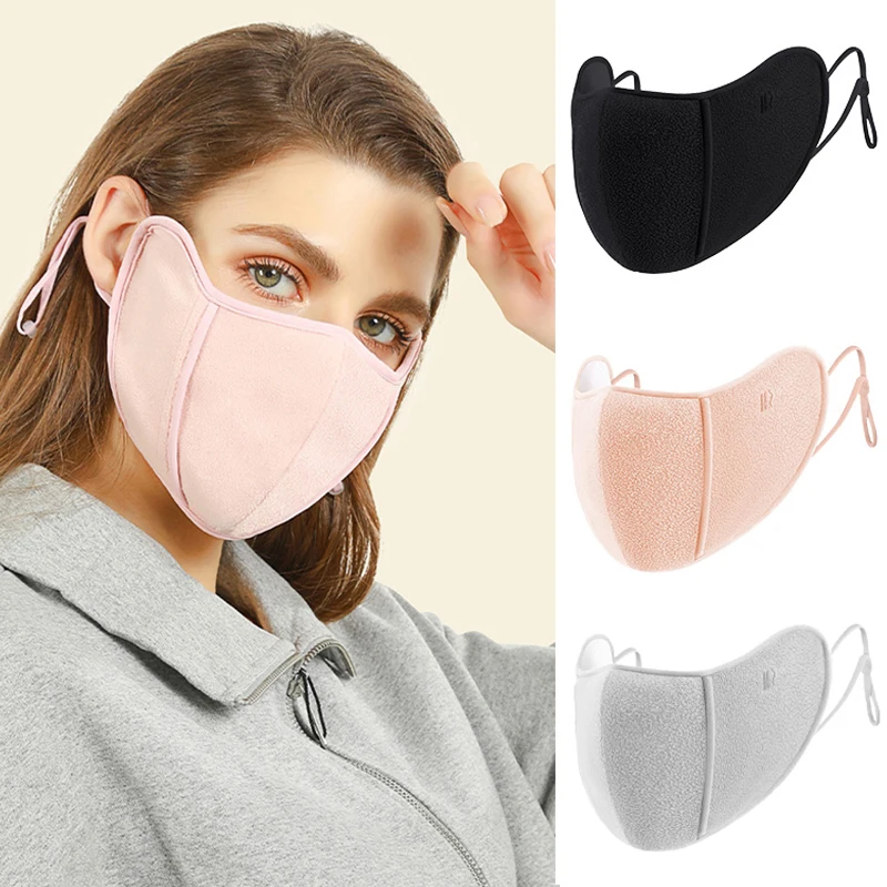 Riding Thermal Mask for Women Thick Fleece Warm Face Cover Winter Windproof Dustproof Coldproof Mask Outdoor Sports Running Mask