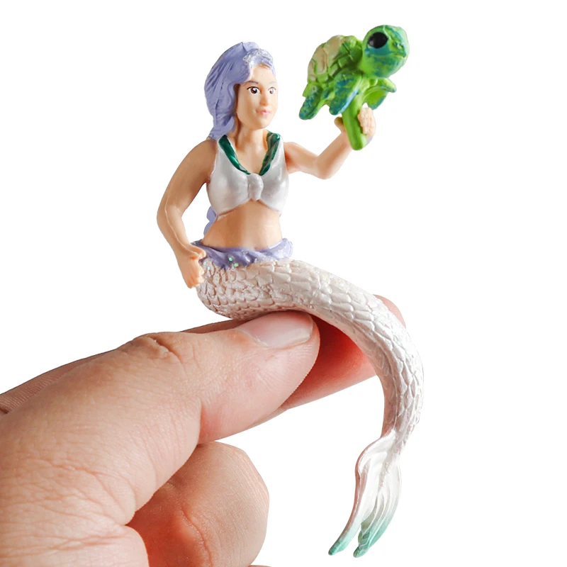 오에눅스 프린세스 인어 소녀 인형 액션 피규어 동물 모델 PVC 귀여운 어린이 선물 케이크 토퍼 장난감
