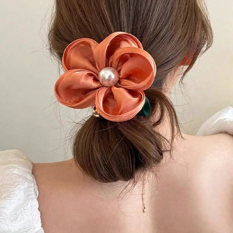 1 قطعة جو الربيع اللؤلؤ رئيس حبل مزاجه الأمعاء الغليظة هيرباند الجنية نمط زهرة كبيرة الجلود تمتد