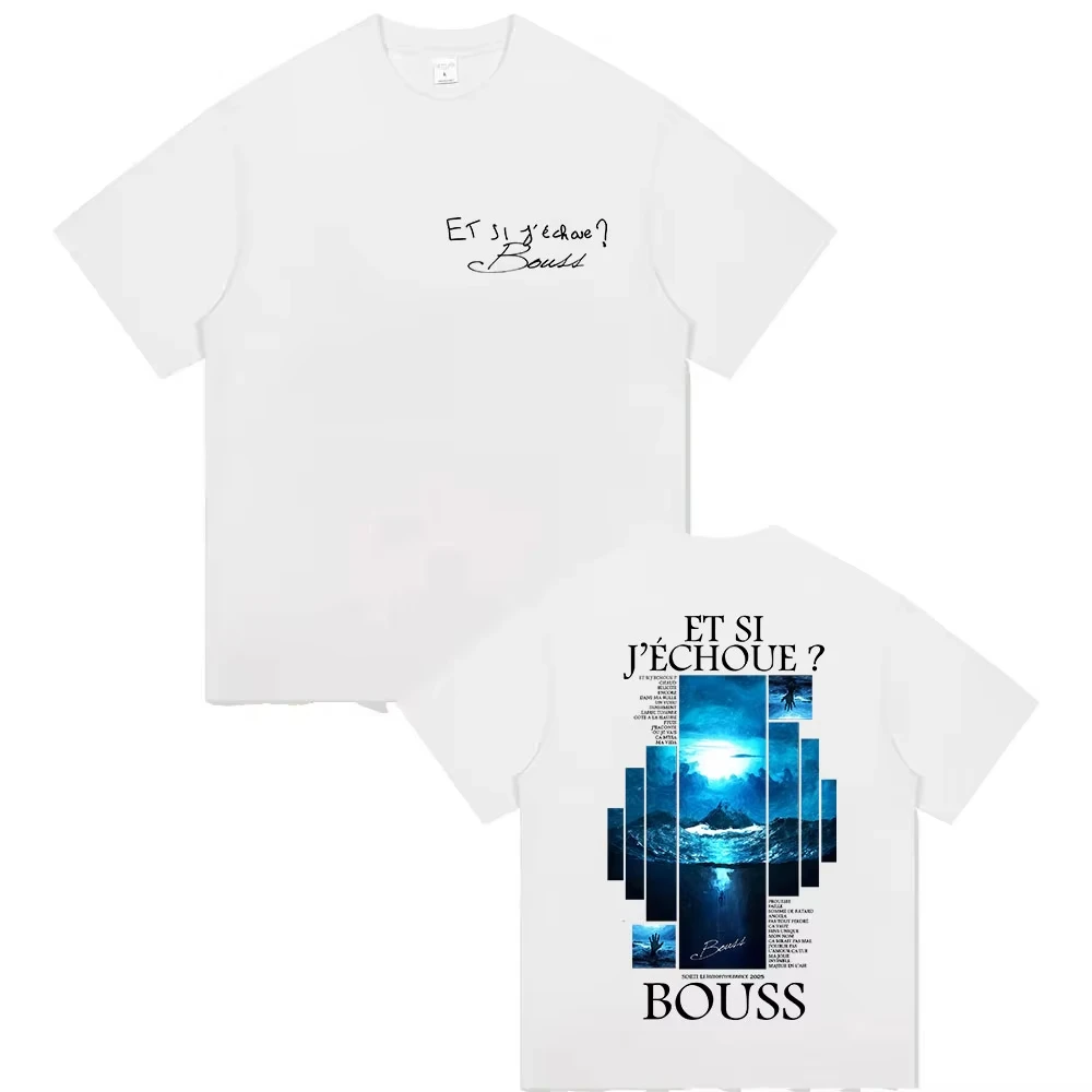 Rapper BOUSS ET SI J 'echoue-tour Men's Retro 2025-26 Summer Pure Cotton 100% Printed Loose Casual Fashion Trend T-shirt