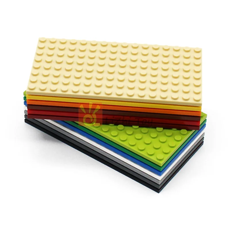 4pcs DIY Building Blocks Thin Plate Bricks 8x16 Dots 12 Color Educational Classic Size Compatible with 92438 Toys for Children