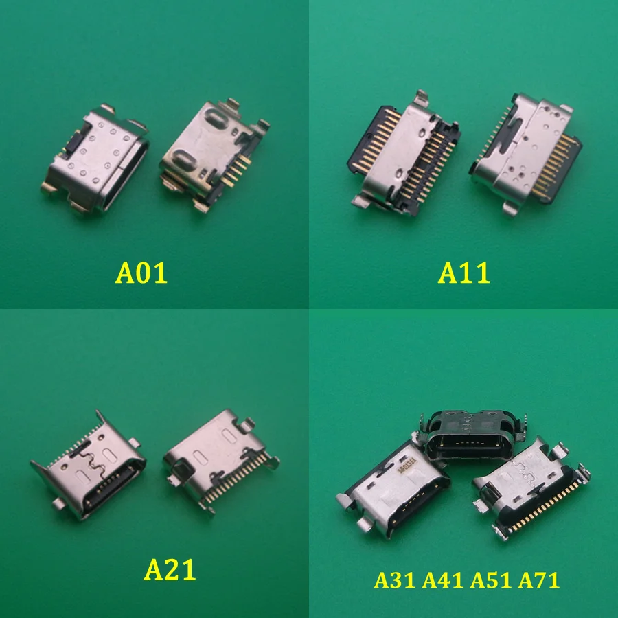 50 шт./лот Micro USB зарядный разъем тип C разъем для Samsung A01 A015 A015F A11 A115F A21 A31 A41 A51 A71