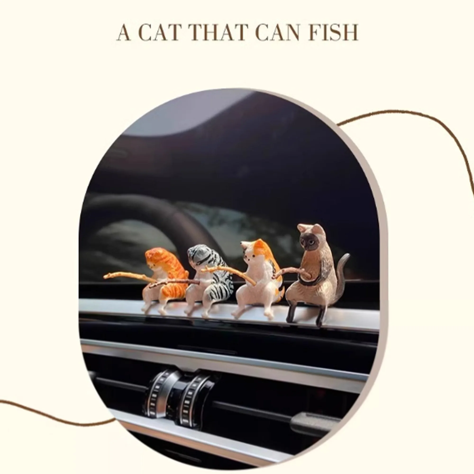 Fishing Cat Car Decoration description 5