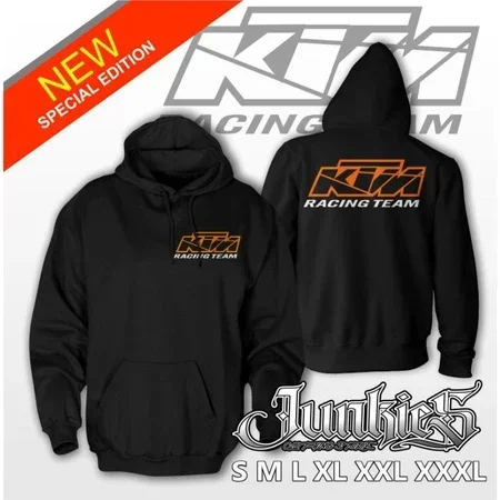 Men’s KTM Racing Team Motorcycle Hoodie Racing Logo Print Front Back Moto Streetwear Pullover Sweatshirt Spring Autumn