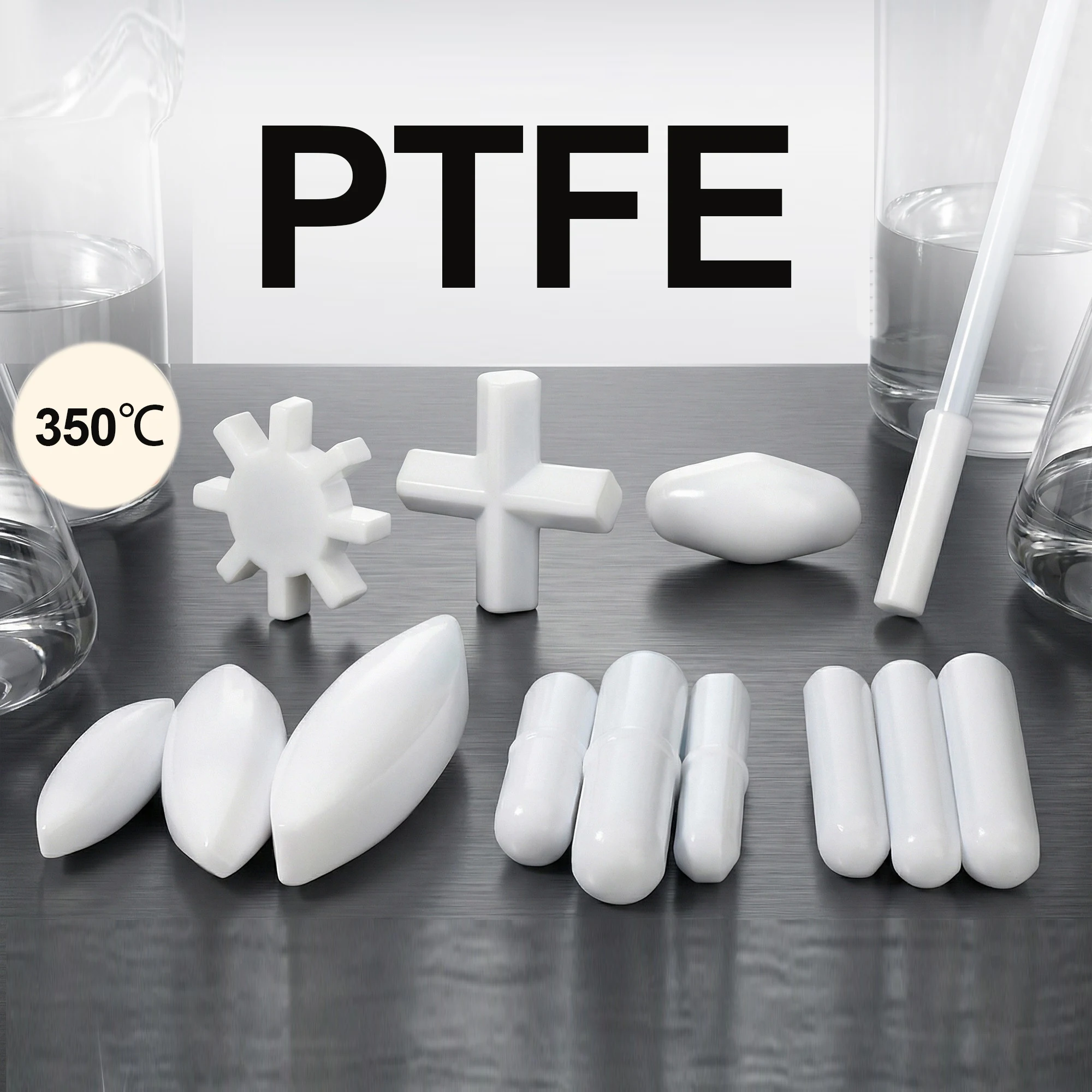 PTFE Magnetic stirrer bar A/B/C type Corrosion Resistant Plain Spinbar Biological Stirrer Stirring Bar Rod Chemical Research