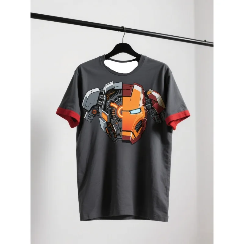 

MOTO- Adult Quick - Dry T - Shirt: Stunning 3D Iron Man Mechanical Design, Stay Cool & Dry