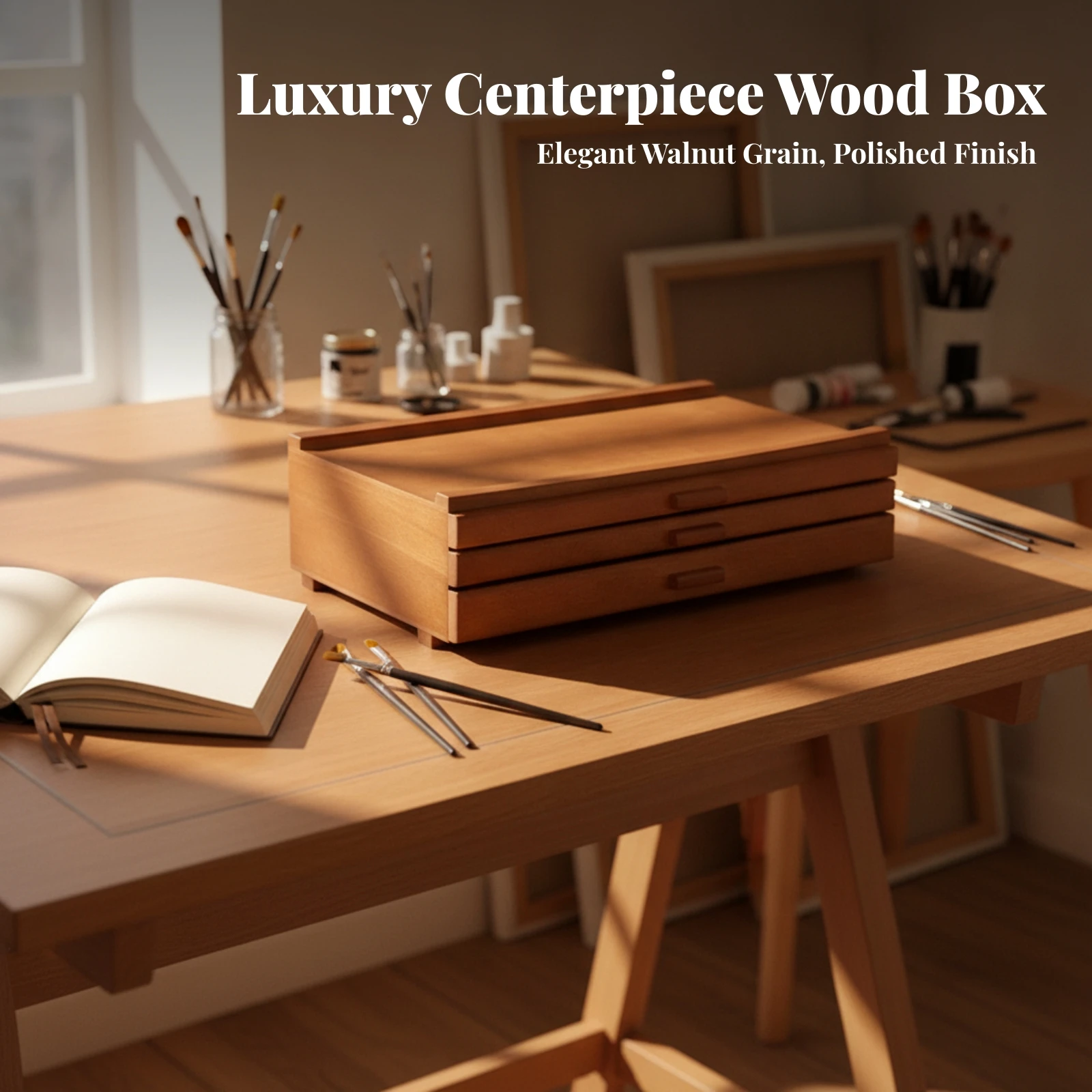 3-Drawer Artist Storage Box Compact Art Storage Box with Drawers Three-Drawer Desktop Organizer Low-Profile Long-Lasting