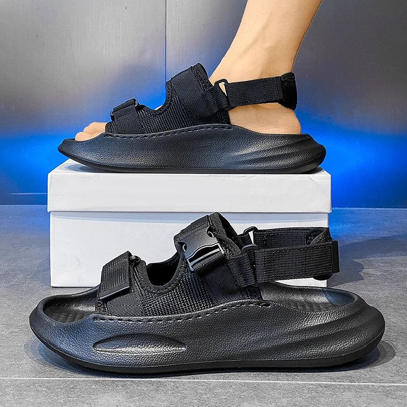 

Men's Summer Trendy Sandals Outdoor Anti-Slip Thick Bottom Heightening Driving Sports Big Size Beach Slippers Comfortable Fee...